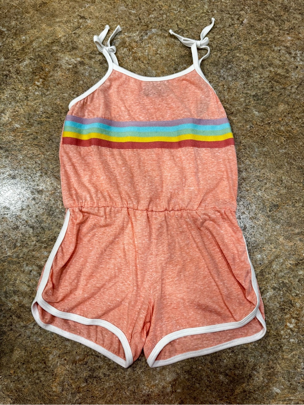 Tiny Whales Girls Retro Rainbow Romper – Size 10